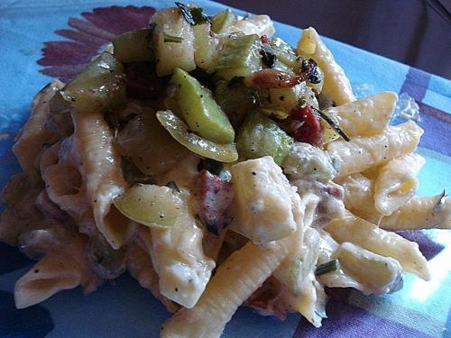 Garganelli cremosi con zucchine